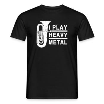 Tuba Heavy Metal Blasmusik Lustiger Spruch Tubist - Männer T-Shirt - Schwarz - Vorne - AI Model Male 178 light (178cm)