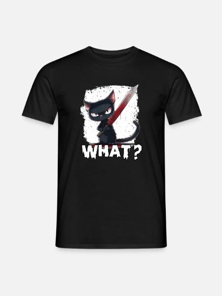 Horror Cat Halloween Party T Kitten Costume - Men's T-Shirt - black
