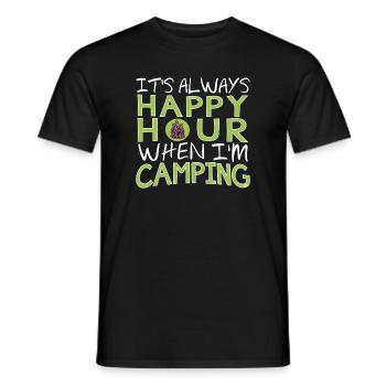 It's Always Happy Hour When I'm Camping - Men's T-Shirt - black - Front - AI Model Male 178 light (178cm)