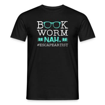 Bookworm Escape Artist - Funny Reader - Men's T-Shirt - black - Front - AI Model Male 178 light (178cm)