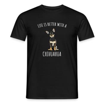 Chihuahua Life: Better With a Pup - Men's T-Shirt - black - Front - AI Model Male 178 light (178cm)
