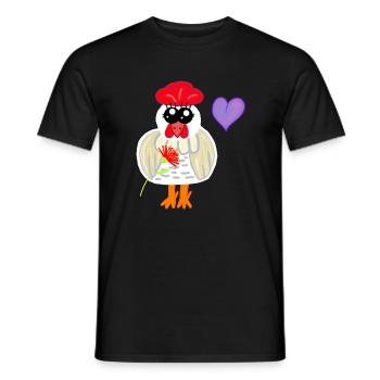 Cœur de poulet poulet pour l’anniversaire de la fête des mères - T-shirt homme - noir - Devant - AI Model Male 178 light (178cm)