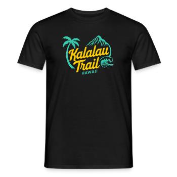Kalalau Trail Hawaii Motif – Coastal Path Logo - Men's T-Shirt - black - Front - AI Model Male 178 light (178cm)