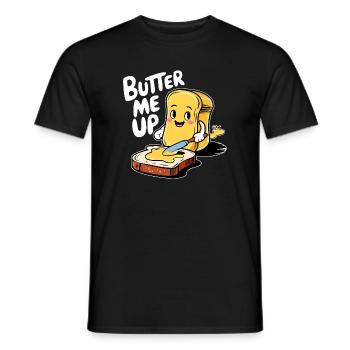 Butter Me Up Cartoon Toast Funny - Men's T-Shirt - black - Front - AI Model Male 178 light (178cm)
