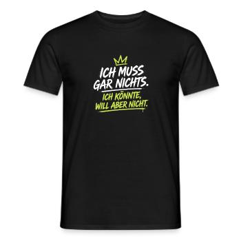 Ich Könnte Will Aber Nicht – Neon Krone - Männer T-Shirt - Schwarz - Vorne - AI Model Male 178 light (178cm)