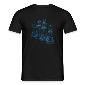 Schach Blueprint für Männer Geschenk - Männer T-Shirt - Schwarz - Vorne - AI Model Male 178 light (178cm)