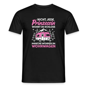 Camping Prinzessin Wohnwagen Camper Campingplatz - Männer T-Shirt - Schwarz - Vorne - AI Model Male 178 light (178cm)