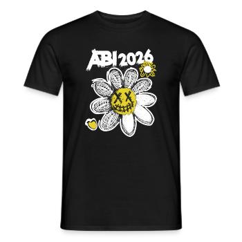 Remise des diplômes du lycée Graffiti avec des vêtements urbains à la fleur jaune - T-shirt homme - noir - Devant - AI Model Male 178 light (178cm)