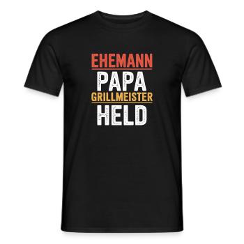 Mari Papa Grill Maître Héros Père Retro BBQ - T-shirt homme - noir - Devant - AI Model Male 178 light (178cm)