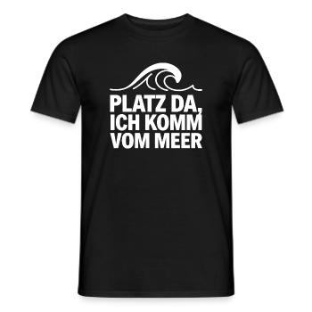  Platz Da Ich Komm Vom Meer Lustiger Spruch Für - Männer T-Shirt - Schwarz - Vorne - AI Model Male 178 light (178cm)