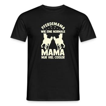 Reiten Mama Mutter Pferdeliebhaber Reiterhof Pferd - Männer T-Shirt - Schwarz - Vorne - AI Model Male 178 light (178cm)