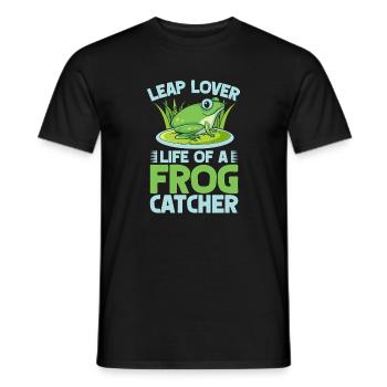 Frog Catcher Leap Lover Frog - Men's T-Shirt - black - Front - AI Model Male 178 light (178cm)