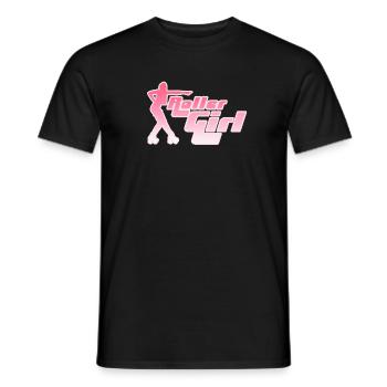 Neon Roller Girl Silhouette - Männer T-Shirt - Schwarz - Vorne - AI Model Male 178 light (178cm)