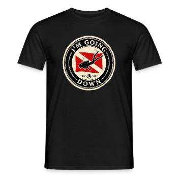 Drapeau de plongée sous-marine descendant rétro - T-shirt homme - noir - Devant - AI Model Male 178 light (178cm)