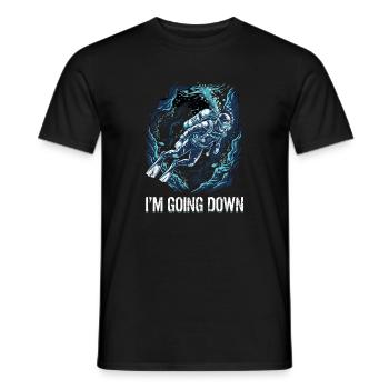 Drapeau de plongée sous-marine descendant rétro - T-shirt homme - noir - Devant - AI Model Male 178 light (178cm)