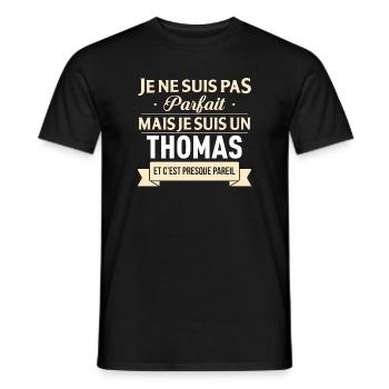 Je Ne Suis Pas Parfait Mais Je Suis Un Thomas E... - T-shirt homme - noir - Devant - AI Model Male 178 light (178cm)