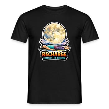 Moon Meditation, Moon Mindfulness, Spiritual - Men's T-Shirt - black - Front - AI Model Male 178 light (178cm)