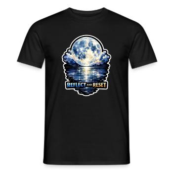 Moon Meditation, Moon Mindfulness, Spiritual - Men's T-Shirt - black - Front - AI Model Male 178 light (178cm)