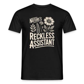 Nature's Reckless Assistant - Men's T-Shirt - black - Front - AI Model Male 178 light (178cm)