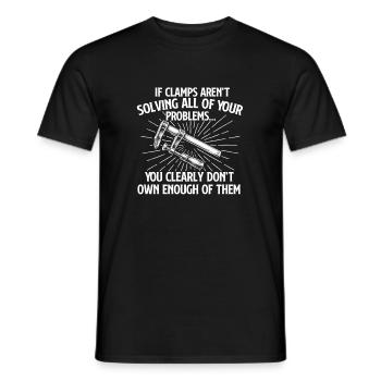 If Clamps Solve Problems Woodworking Humor - Men's T-Shirt - black - Front - AI Model Male 178 light (178cm)
