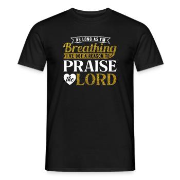 As Long As I'm Breathing Praise the Lord Quote Art - Men's T-Shirt - black - Front - AI Model Male 178 light (178cm)