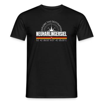 Neuharlingersiel - T-shirt homme - noir - Devant - AI Model Male 178 light (178cm)