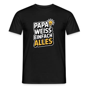 Intelligenter Vater Väter Papa Weiss Einfach Alles - Männer T-Shirt - Schwarz - Vorne - AI Model Male 178 light (178cm)