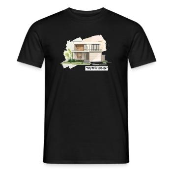 Ultra Modern Family Home Illustration - Men's T-Shirt - black - Front - AI Model Male 178 light (178cm)