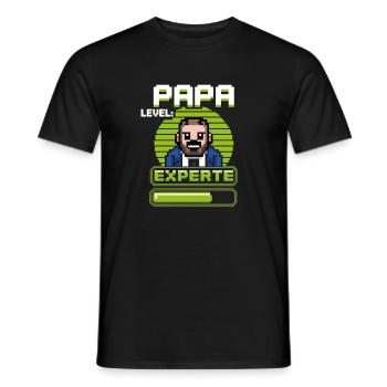 Design professionnel de niveau Papa Gamer - T-shirt homme - noir - Devant - AI Model Male 178 light (178cm)