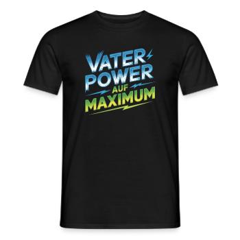 Father Power On Maximum Fathers Dad Kids Gift - Men's T-Shirt - black - Front - AI Model Male 178 light (178cm)