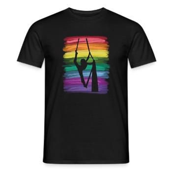 Vertical Cloth Vintage Aerial Acrobatics Aerial Silk - Men's T-Shirt - black - Front - AI Model Male 178 light (178cm)