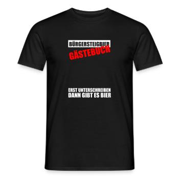 Gästebuch Bürgersteigbier Ortskontrollfahrt OKF - Männer T-Shirt - Schwarz - Vorne - AI Model Male 178 light (178cm)
