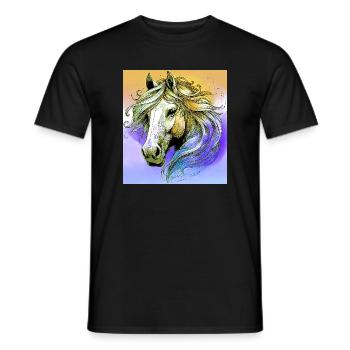 horse - Men's T-Shirt - black - Front - AI Model Male 178 light (178cm)