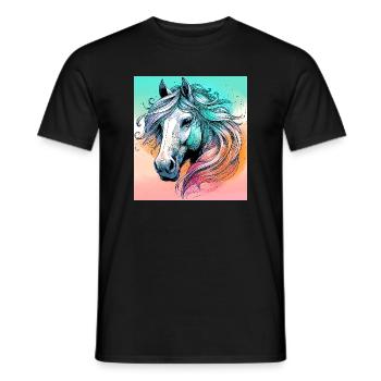 horse - Men's T-Shirt - black - Front - AI Model Male 178 light (178cm)