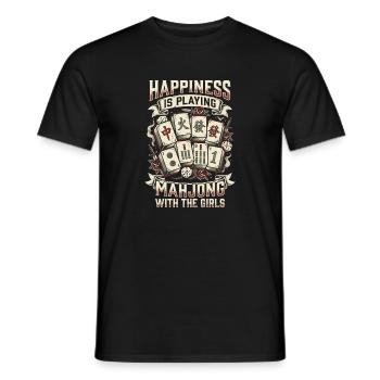 Mahjong Freude mit den Mädels - Männer T-Shirt - Schwarz - Vorne - AI Model Male 178 light (178cm)