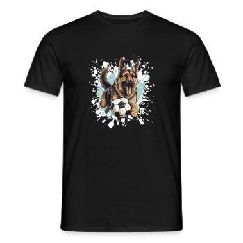 Schäferhund Hund Fussball Sport - Männer T-Shirt - Schwarz - Vorne - AI Model Male 178 light (178cm)