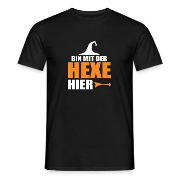 Bin mit der Hexe hier - Männer T-Shirt - Schwarz - Vorne - AI Model Male 178 light (178cm)