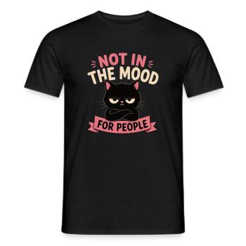 Not in the mood for humans cat funny - Men's T-Shirt - black - Front - AI Model Male 178 light (178cm)