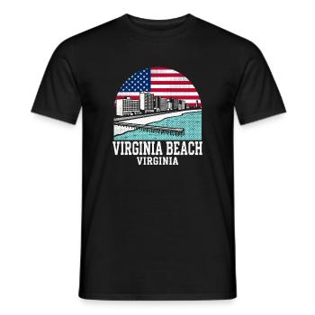 Virginia Beach City Virginia American Flag - Männer T-Shirt - Schwarz - Vorne - AI Model Male 178 light (178cm)
