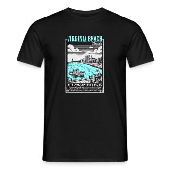 Virginia Beach Küstenjewel - Männer T-Shirt - Schwarz - Vorne - AI Model Male 178 light (178cm)