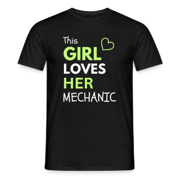 Cette fille adore son mécanicien - T-shirt homme - noir - Devant - AI Model Male 178 light (178cm)