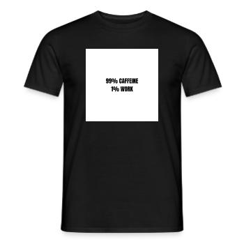 99% Caffeine 1% Work - Men's T-Shirt - black - Front - AI Model Male 178 light (178cm)