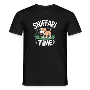Sniffari Time Dog Nose Work Fun - Men's T-Shirt - black - Front - AI Model Male 178 light (178cm)