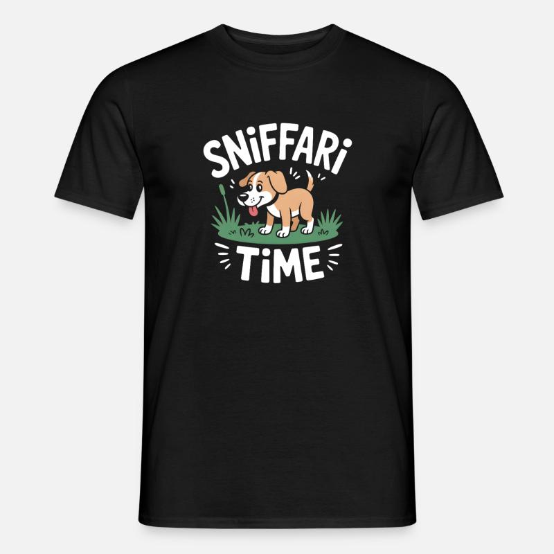 Sniffari Time Hund Nasenarbeit Spaß - Männer T-Shirt - Schwarz