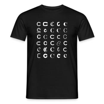 Typography C Glyphs Monogram Set - Men's T-Shirt - black - Front - AI Model Male 178 light (178cm)