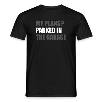Mes plans ? Passionné de voitures, mécanicien automobile - T-shirt homme - noir - Devant - AI Model Male 178 light (178cm)