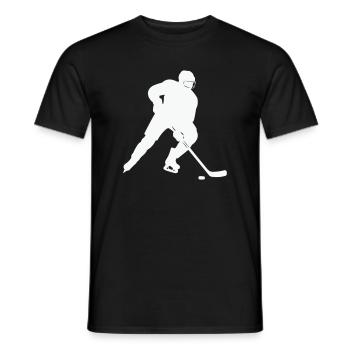 Eishockey Silhouette im Spielfluss - Männer T-Shirt - Schwarz - Vorne - AI Model Male 178 light (178cm)