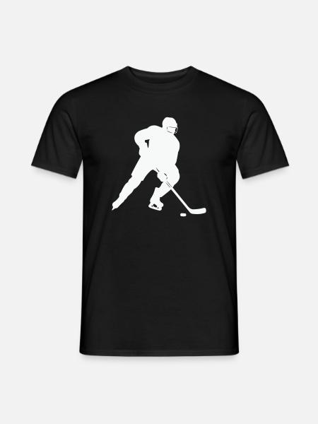 Eishockey Silhouette im Spielfluss - Männer T-Shirt - Schwarz