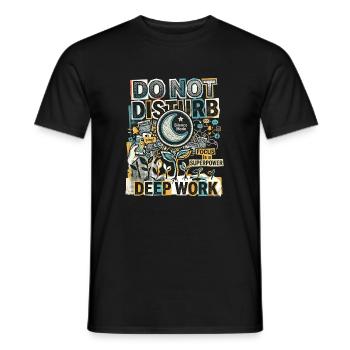Deep Work Focus - Men's T-Shirt - black - Front - AI Model Male 178 light (178cm)