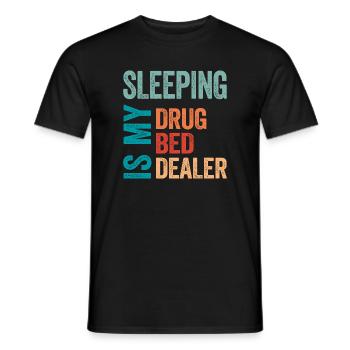 Funny Sleep Retro Typography - Men's T-Shirt - black - Front - AI Model Male 178 light (178cm)